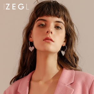 欧美网红爱心耳环