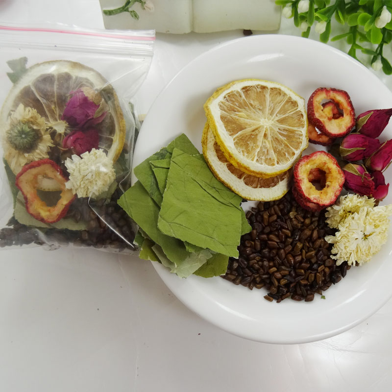 玫瑰荷叶组合茶30小包玫瑰花茶决明子山楂菊花柠檬干荷叶