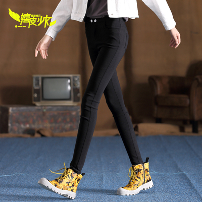 2016秋装少女韩版黑色松紧腰弹力小脚裤中学