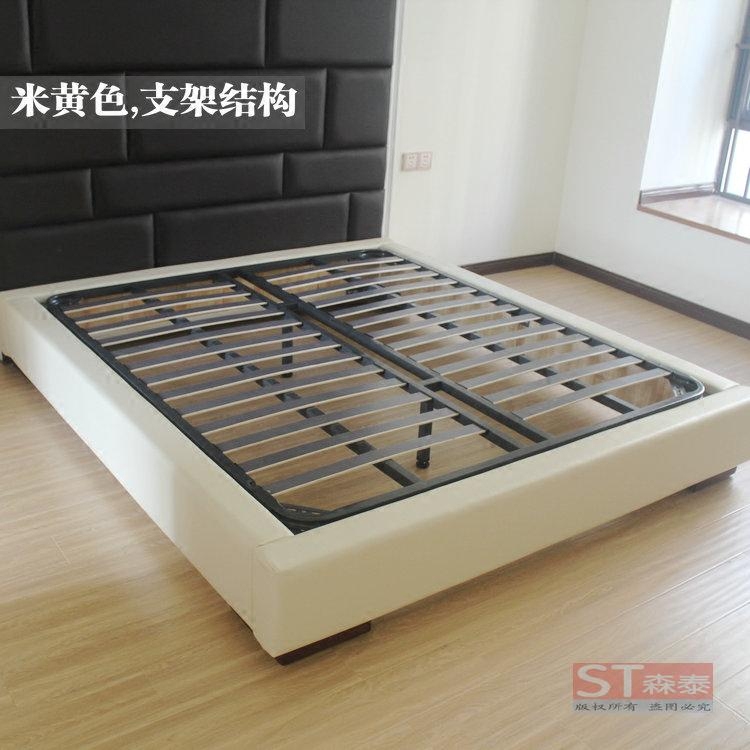 无床头床实木小户型床架定制不带床头靠背气压储物床箱酒店床架子
