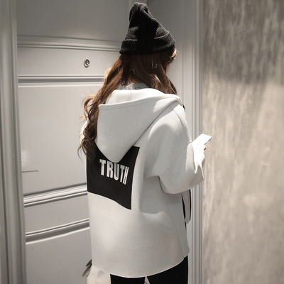 潮牌女装字母印花太空棉卫衣女韩版潮学生宽松