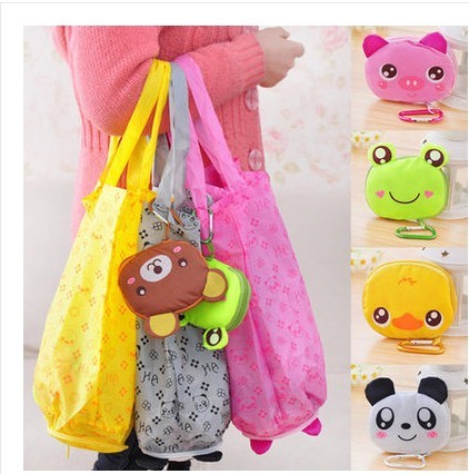 热销环保 费卡通拉链可折叠购物袋_易购客 可