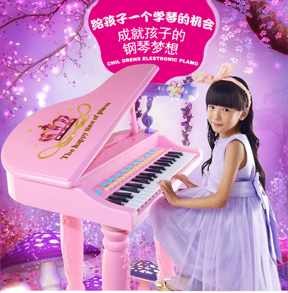 热销钢琴 儿童电子琴带麦克风女孩早教音乐电