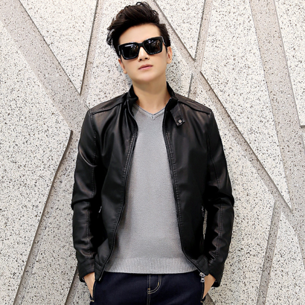 正品男<em>夹克</em> PU皮<em>夹克男薄款 外套</em>修身 jacket皮