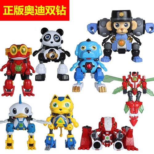正版奥迪双钻快乐酷宝2全套玩具合体基础变形机器人蛙王雷霆战宝
