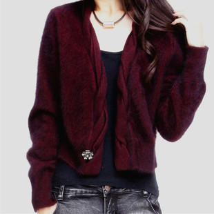 <em>2015</em>春装<em>新款</em>貂绒<em>开衫</em>短款小披肩<em>毛衣 外套</em> 韩