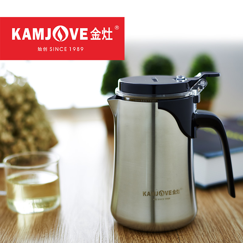 KAMJOVE/金灶新品飘逸杯办公茶道杯花茶泡茶壶不锈钢杯体茶具过滤