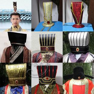 古装 汉服帽子 高档男士黑色汉服直裾深衣唐装汉朝戏服舞台演出
