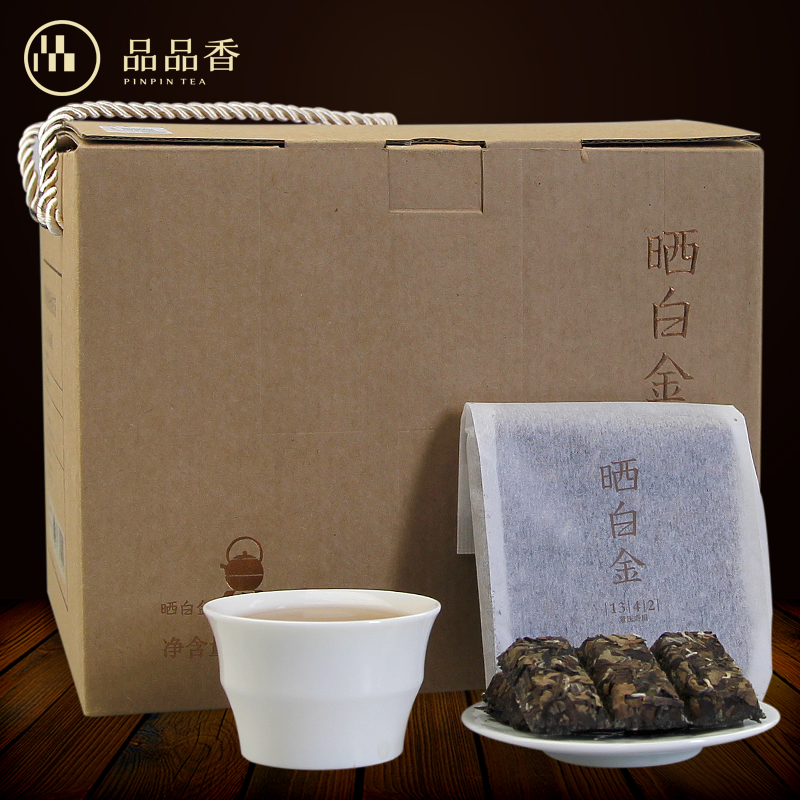 品品香白茶 福鼎白茶饼老白茶饼寿眉饼 晒白金1342福建茶1920克