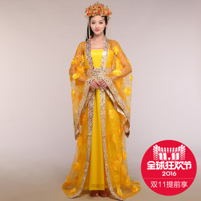 古装服装贵妃装戏服唐朝皇后仙女拖尾演出服汉