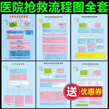 过敏性休克反应 心肺复苏抢救流程图 医院急救流程步骤挂图示意图