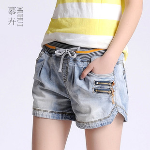 <em>松紧腰</em>牛仔<em>短裤女夏薄款</em> 韩版弹力修身学生牛