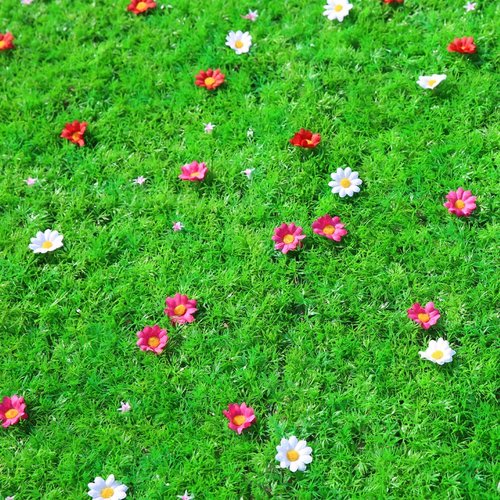 仿真草坪绿植假草坪带花草坪加密假花塑料人造草皮阳台装饰