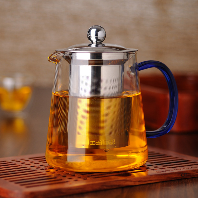 左茗右器玻璃茶壶耐热玻璃过滤红茶泡茶壶功夫花茶茶具玻璃泡茶器