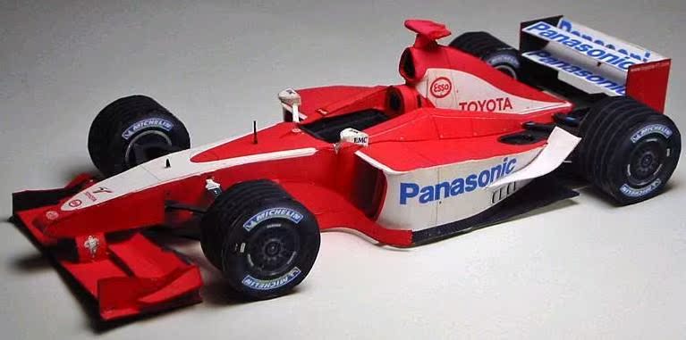 3d纸模型手工diy礼物 f1赛车 f1丰田车队tf101