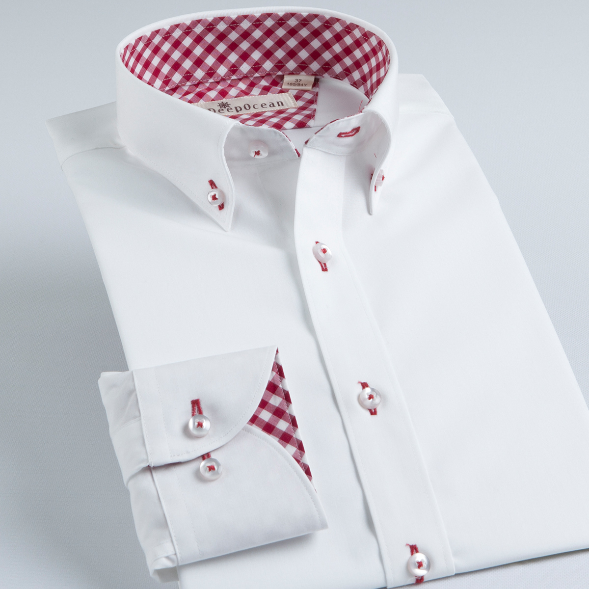 深海夏季薄款长袖衬衫男士修身免烫商务丝光纯