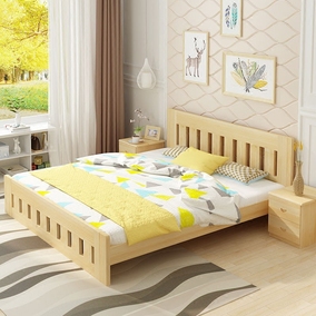 儿童床实木小床单人床男孩女孩1米1.2米松木床学生床成人床1.5米