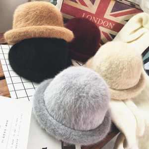 秋冬季英伦加绒兔毛礼帽