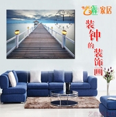 饰画无框画挂钟表 沙发墙厨房歺厅挂画油画挂画单幅 电表箱遮挡装