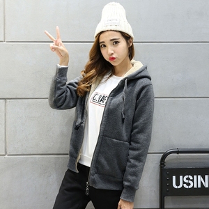 韩版大码加绒卫衣