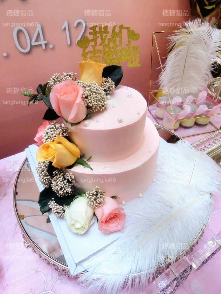我们结婚啦 婚礼创意甜品台/生日蛋糕装饰插签 新娘新郎一支装