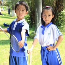 校服套装 可定制 纯棉polo衫 广东深圳初高中小学生男女夏季短袖
