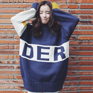 韩国中长宽松套头毛衣