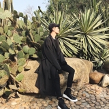 BANGBOY 自制秋季新款oversize外套男韩潮腰带长款竖条纹休闲风衣