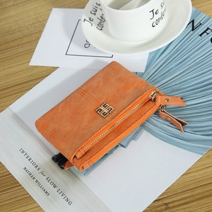 复古磨砂皮短款钱包