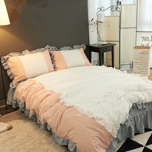 ins公主风水洗棉四件套