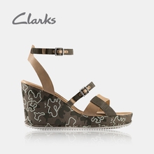 clarks女鞋休闲印花坡跟露趾高跟鞋凉鞋女夏Adesha Art17新品享图片
