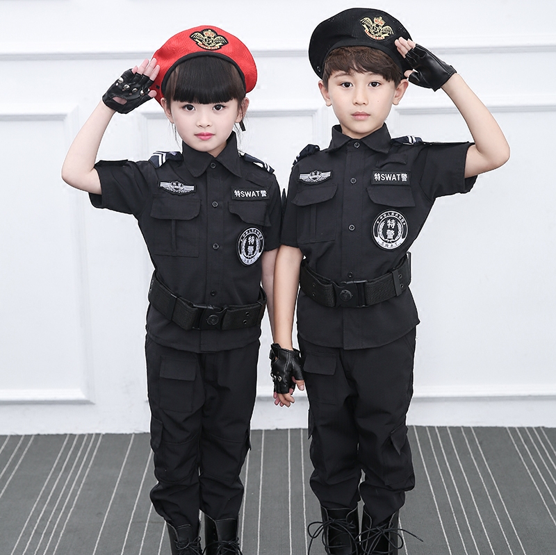 查看淘宝新款儿童野战特种兵套装儿童特警衣服装备短袖警察小交警演出