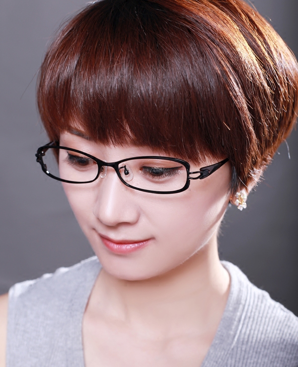 商务气质纯钛板全框眼镜框架韩潮人近视女超轻长方圆脸配眼睛包邮