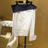 法式白衬衫情人节女人味夏新款露肩一字领衬衣性感时尚休闲约会潮