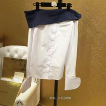 法式白衬衫情人节女人味夏新款露肩一字领衬衣性感时尚休闲约会潮