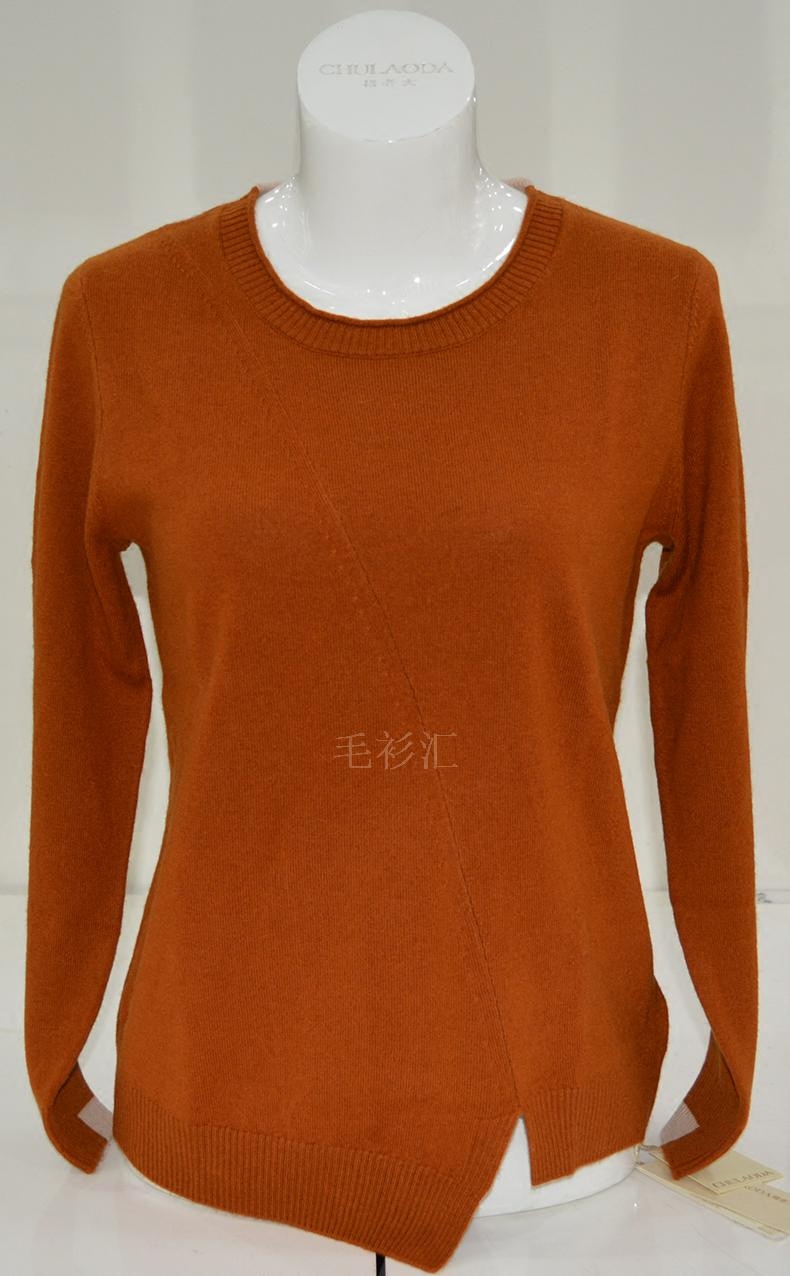 专柜正品褚老大羊毛衫女装羊毛衫女士毛衣v领女衫29366