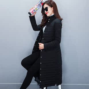 2016新款韩版羽绒服女轻薄长款立领女装棉衣