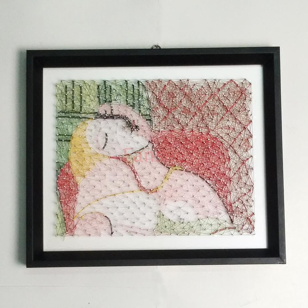 钉子画手工绕线画diy材料包油画数字装饰画再现毕加索
