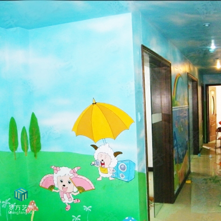 幼儿园墙体 外墙彩绘 内墙卡通画彩绘 学校壁画彩绘定制 围墙彩绘