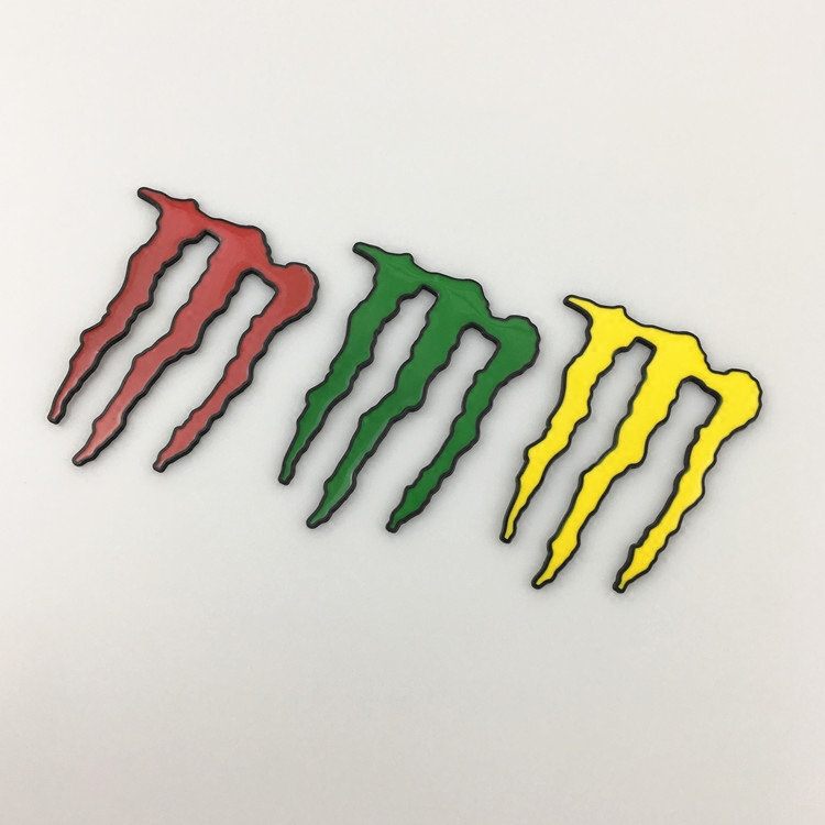 汽车个性车贴 monster energy 鬼爪漂移改装金属车贴 遮划痕绿色