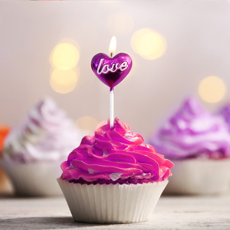 心形生日蜡烛求婚表白爱心数字小蜡烛创意浪漫派对蛋糕装饰用品