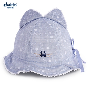 嘟嘟啦春夏季新款婴儿盆帽女童帽时尚公主遮阳