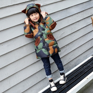 男童中长款加厚棉服外套