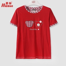 64460家居服 七分裤 夏季新品 套装 纯棉休闲短袖 16年美标睡衣女正品