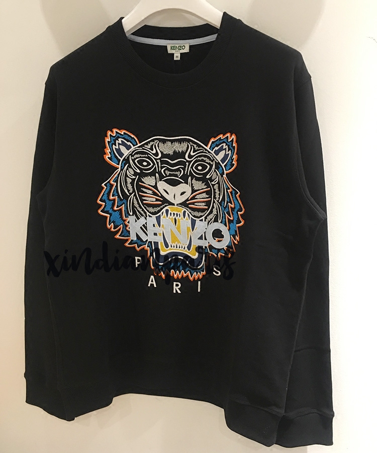 新品kenzo法国正品代购高田贤三 17秋冬刺绣虎头圆领卫衣男5sw
