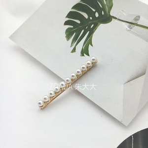 韩国珍珠发夹发饰一字夹