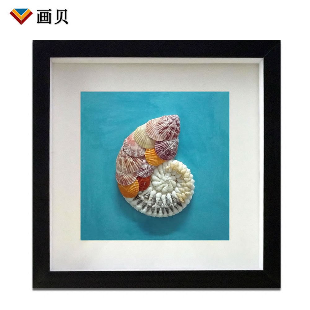 现在中式禅意抽象图案装饰画 简约立体浮雕式挂画 贝壳拼贴工艺画
