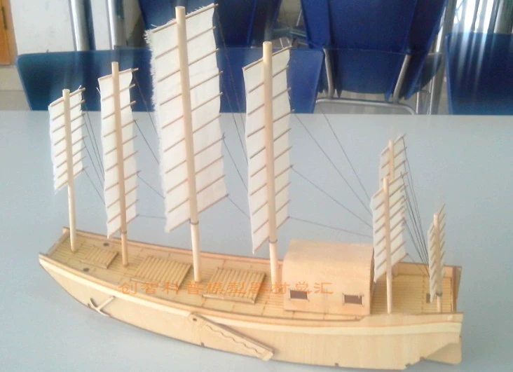 Red Ying mới Taihu bảy người hâm mộ phiên bản sưu tập thuyền buồm bằng gỗ lắp ráp mô hình thuyền cổ Trung Quốc tĩnh mô hình ô tô