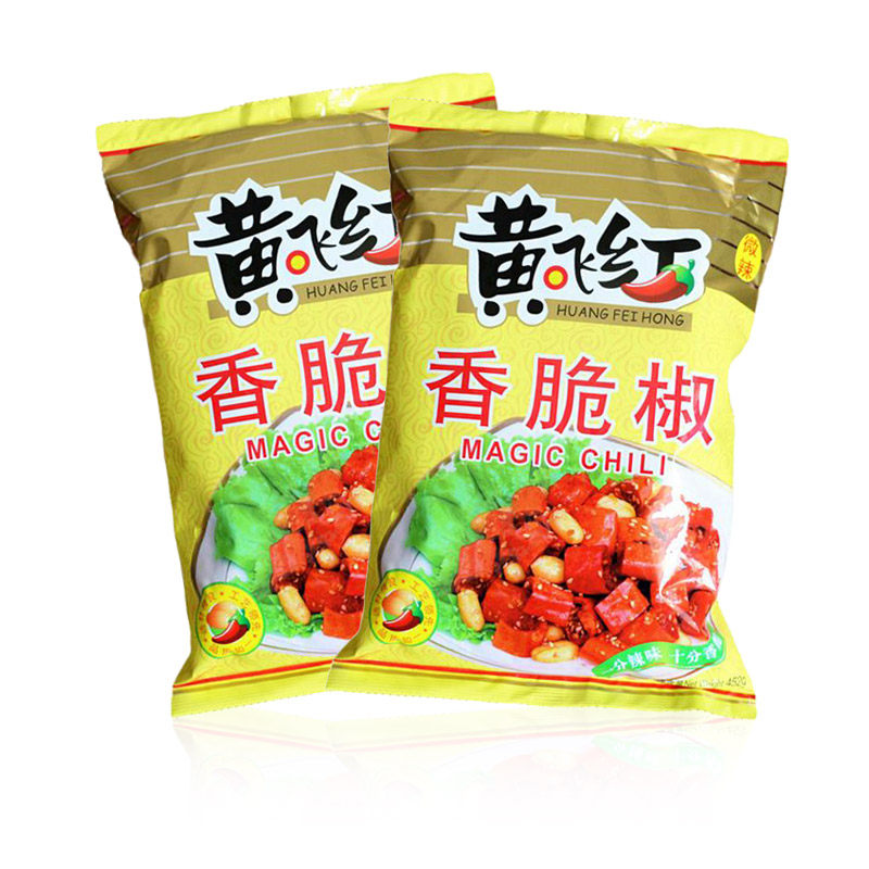 黄飞红香脆椒452g 好吃的香辣椒酥烟台特产花生零食小吃年货