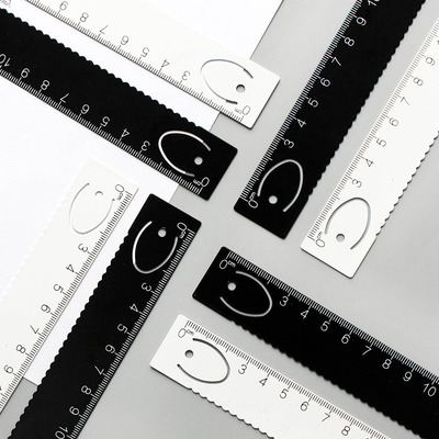 简约无印风文具经典黑白色直尺15/18/20cm双面学生办公用品尺子